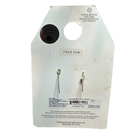 Santa Claus Hypoallergenic Faux Fur Dangle Earrings Christmas Holiday Jewelry - Picture 5 of 5